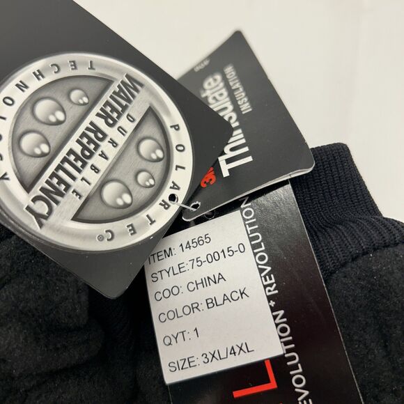 Polortec Classic 200 Black Fleece Fingerless Gloves Convertible Mittens 3-4 XL - Picture 5 of 6